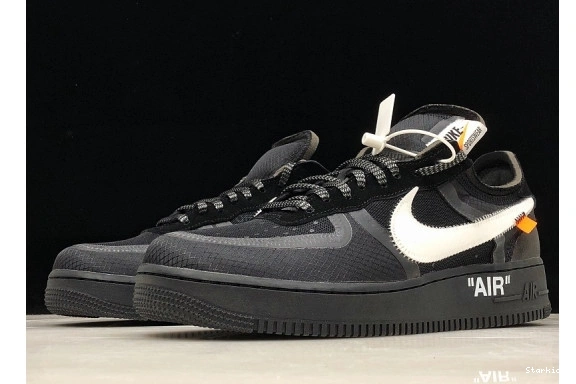 White AO4606-001 Low NikeAir Force O-W 1 Black 0114